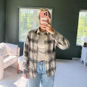 Abercrombie & Fitch Beige and Black Flannel Shirt